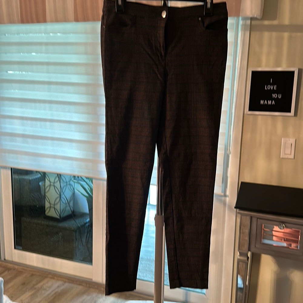 Black/grey/red straight leg pants